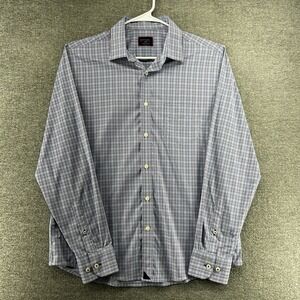 Untuckit Buehler Shirt Men Size Large Checked Casual Long Sleeve Nylon